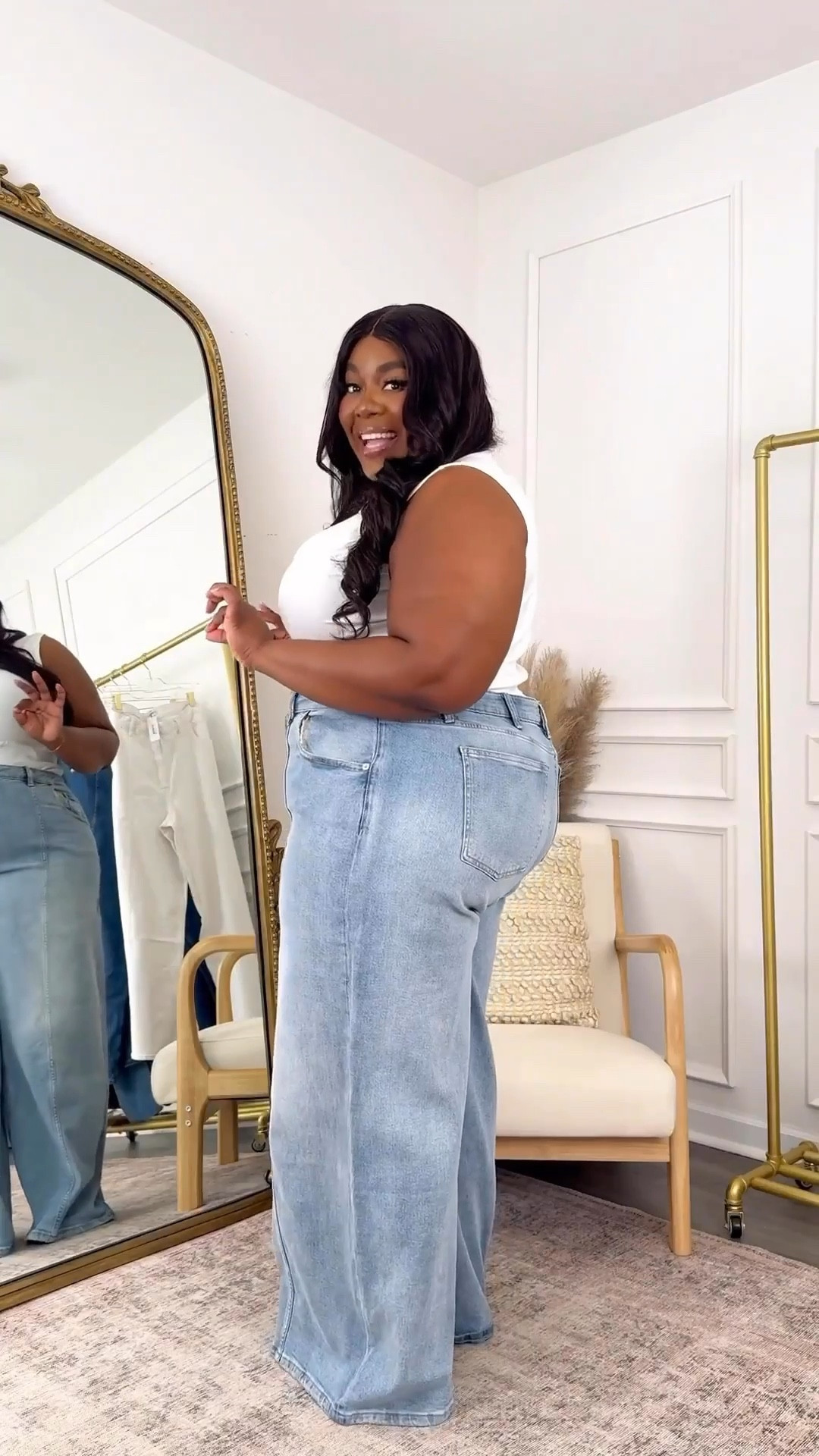 Plus size besties, you have got to get your hands on these jeans. These wide leg jeans are so good I had to get them in 3 colors! Super comfy and cute, you could dress them up or down for any spring occasion!

Size 36 normally I wear a 20

#LTKSeasonal #LTKFindsUnder50 #LTKPlusSize