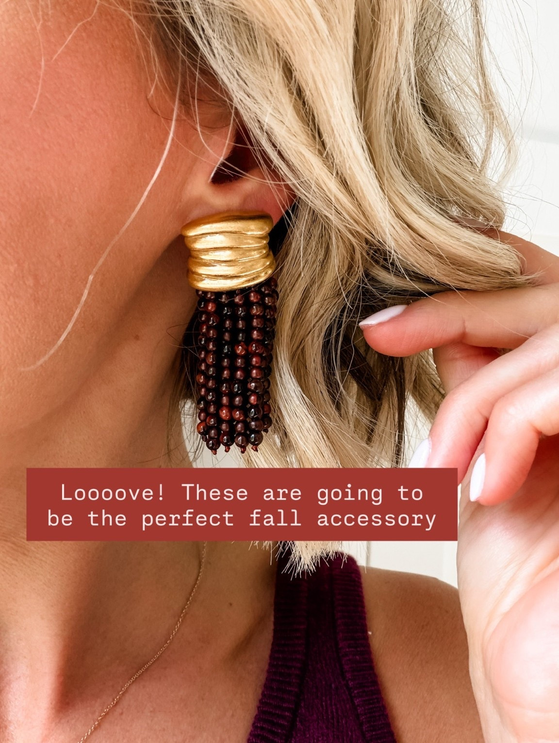 I love a good statement earring, and these are stunning! These will be great to wear to fall events!

Loverly Grey, Tuckernuck, fall accessories, statement earrings

#LTKSeasonal