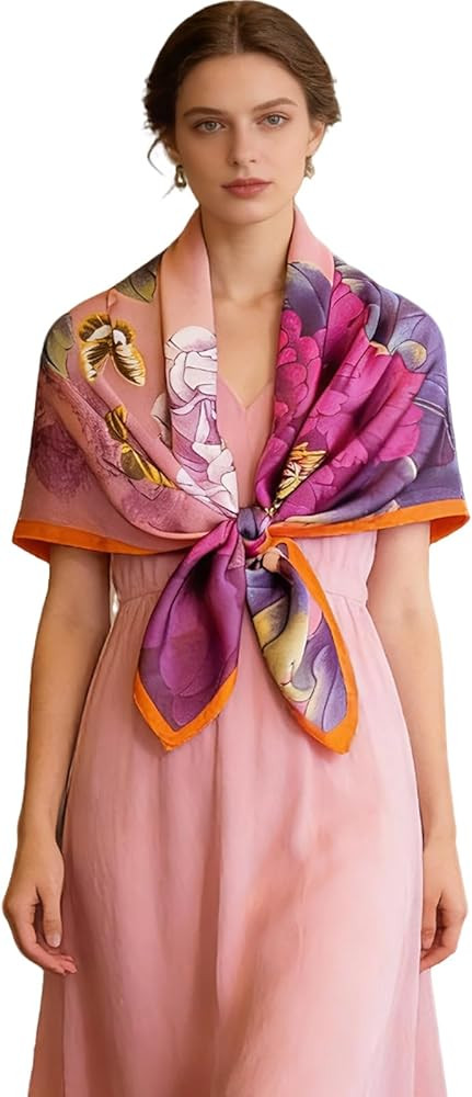 43" Large Square Scarf Fashion Scarves Hair Wrapping Scarfs Night Sleeping Headscarf for Women B0... | Amazon (US)