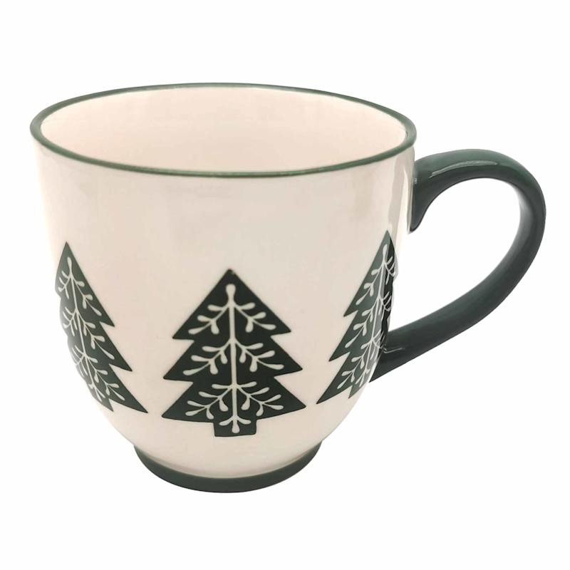 White & Green Tree Mug, 15oz | At Home