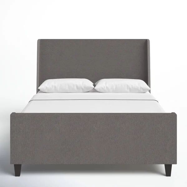Spenser Amber Standard King Upholstered Bed, Grey Linen | Wayfair North America