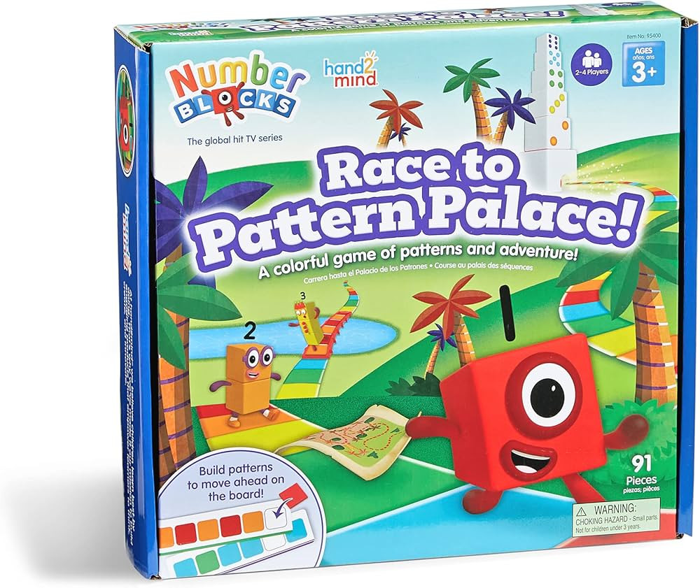 hand2mind Numberblocks Race to Pattern Palace! Board Game, Math Toys for Kids 3-5, Number Toys, T... | Amazon (US)