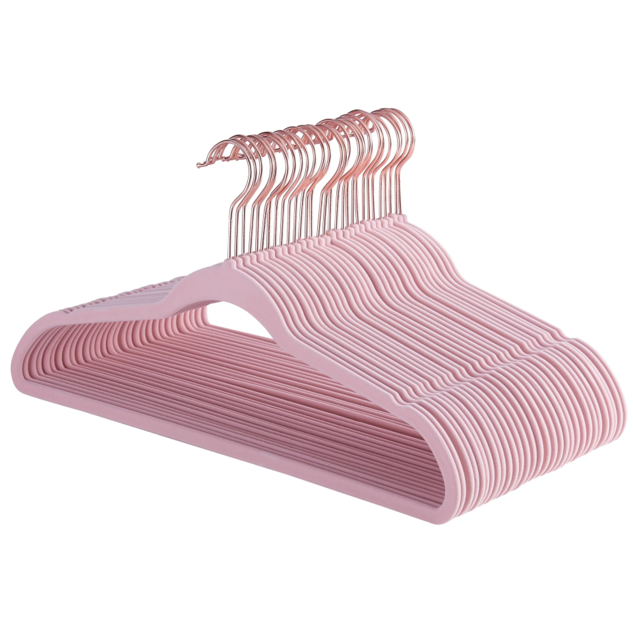 Better Homes & Gardens Non-Slip Velvet Space Saving Clothing Hangers, 30 Pack, Pink - Walmart.com | Walmart (US)