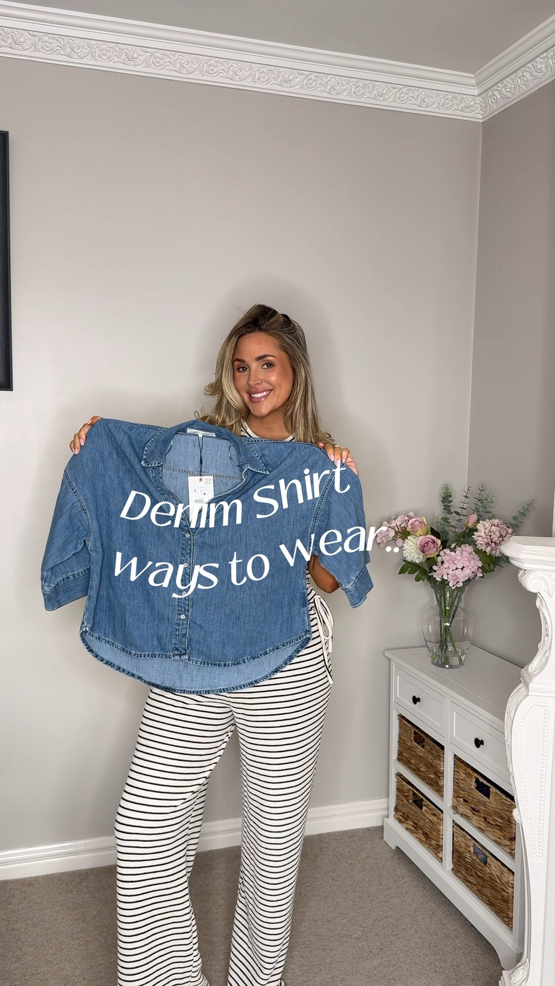 Denim shirt, autumn outfit, wide leg trousers, satin trousers, trainers, transitional

#LTKsummer #LTKautumn #LTKuk