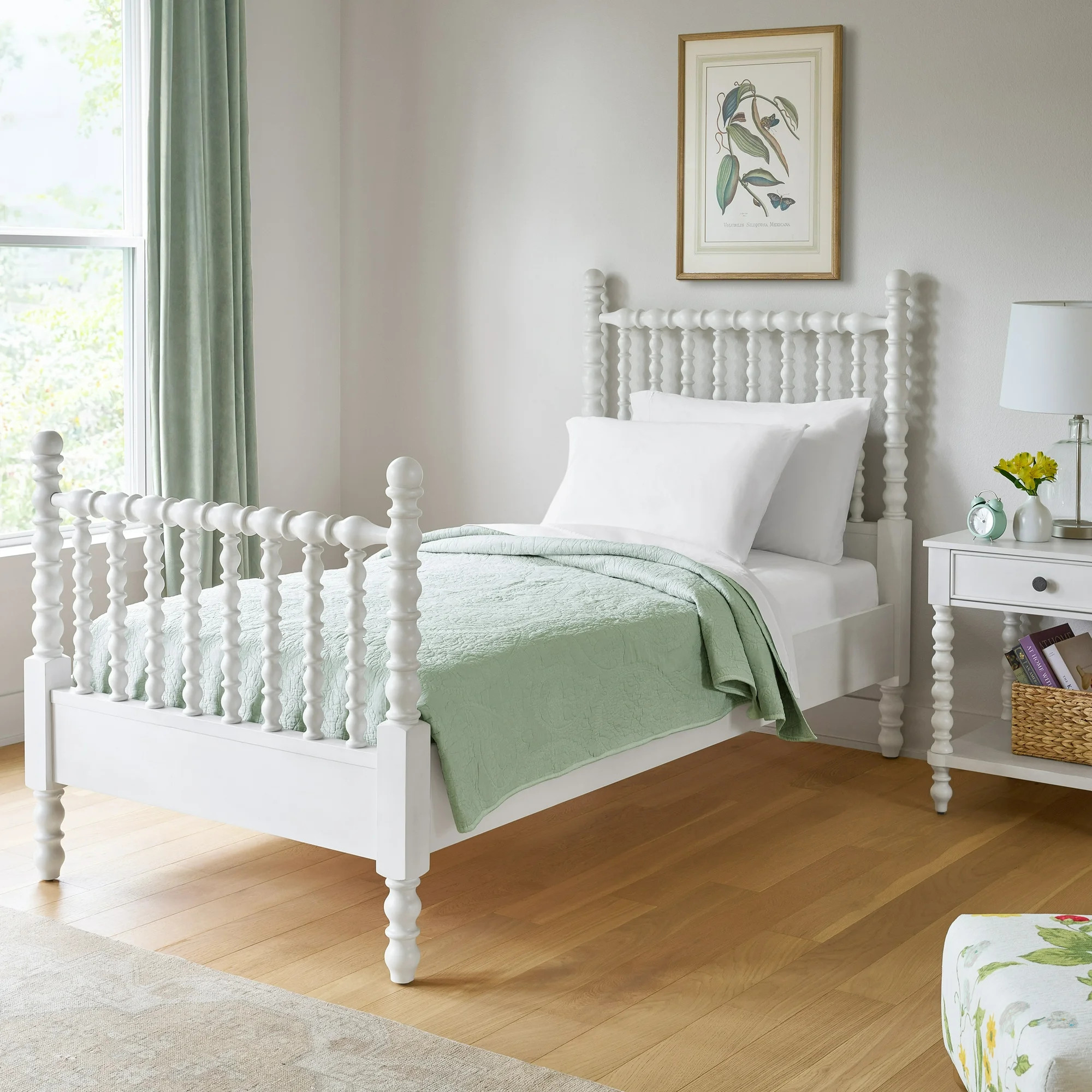 Pioneer Woman Harper Twin Spindle Bed, White - Walmart.com | Walmart (US)