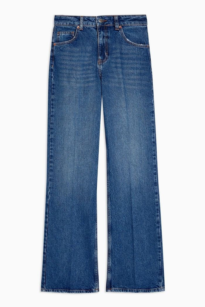 Mid Blue Relaxed Flare Jeans | Topshop UK