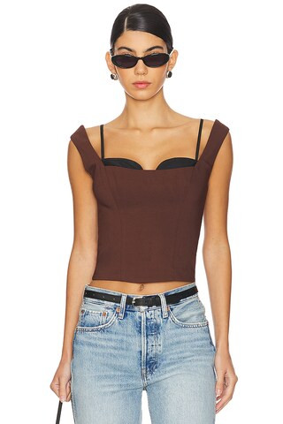 LPA Kenley Top in Black & Brown from Revolve.com | Revolve Clothing (Global)