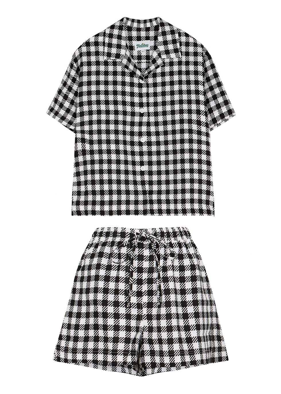 Monochrome gingham linen co-ord set | Harvey Nichols (Global)