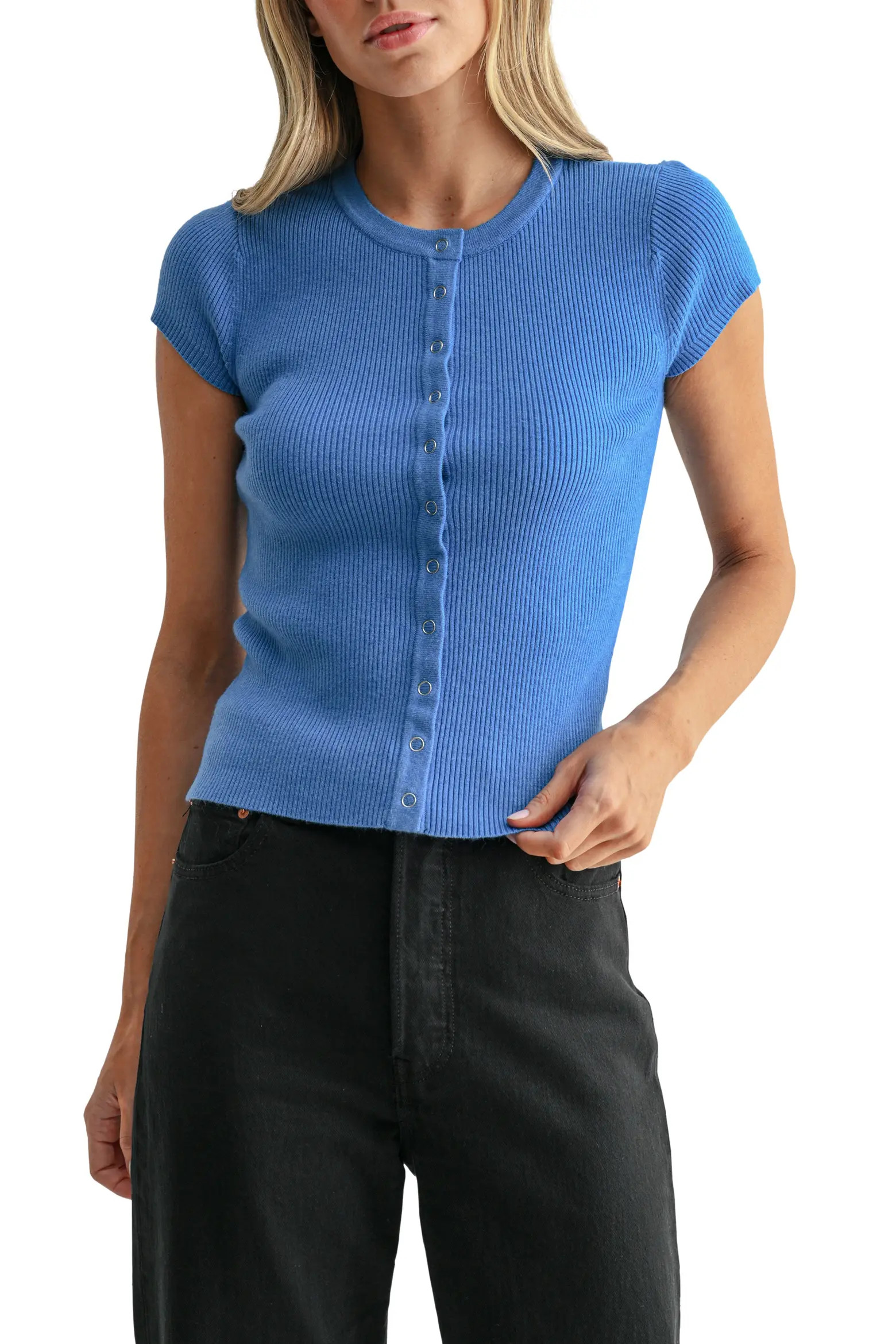 All in Favor Cap Sleeve Rib Knit Cardigan Top (Women) | Nordstrom | Nordstrom