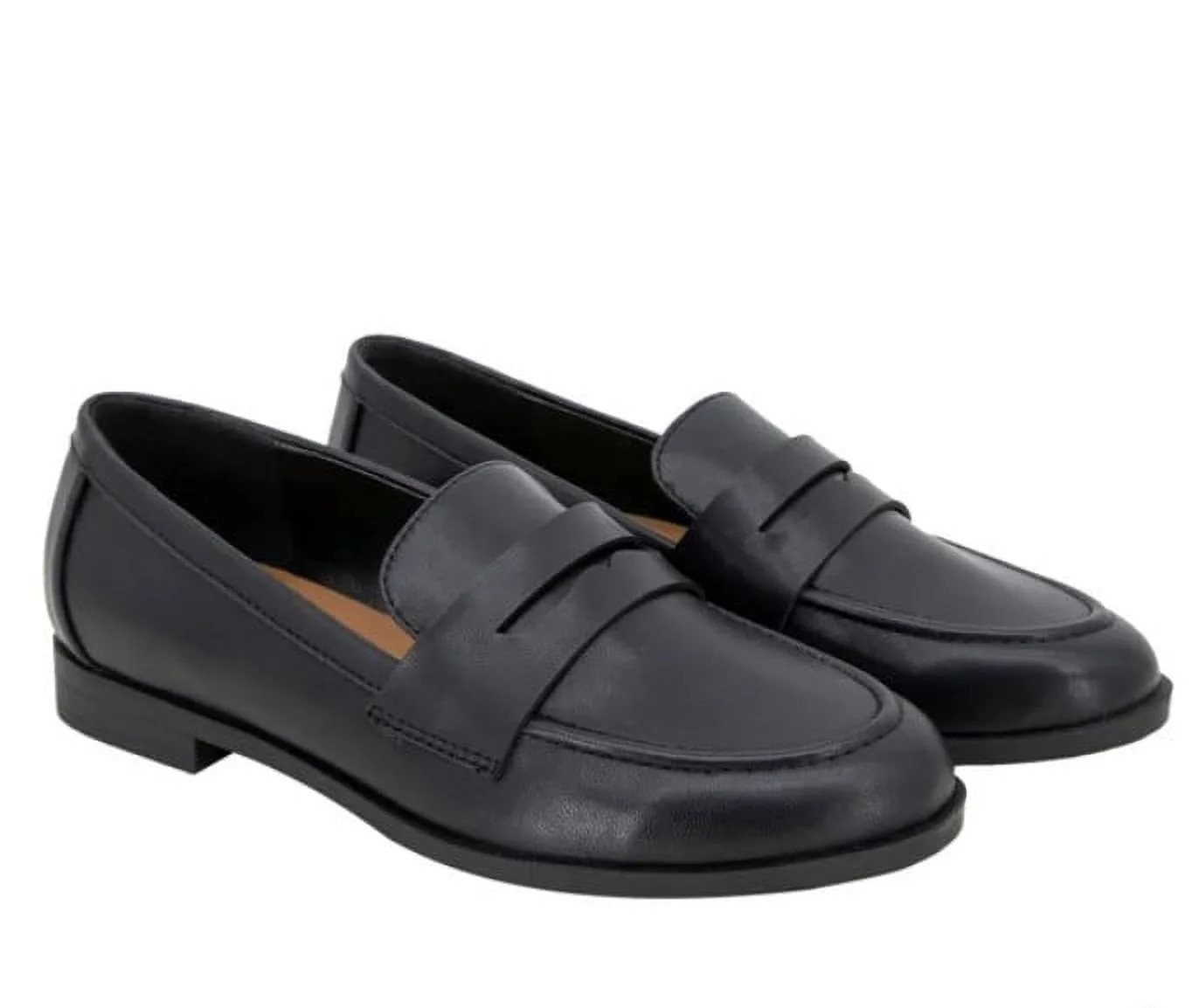 Kensie Women's Penny Loafer, Low Heel, Medium, Round Toe, Black, Size 7 - Walmart.com | Walmart (US)