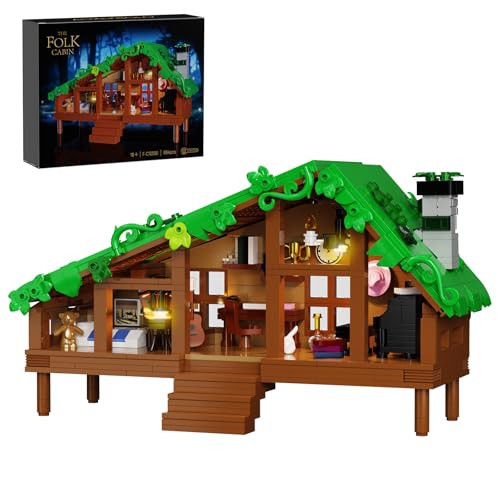 Folk Cabin Building Set, Folk House Compatible with Lego Forest Cabin House Building Creative Collection Toys, Mysterious Cabin Model,Christmas, Birthday Gifts for Girls Adult (664 PCS) | Amazon (US)