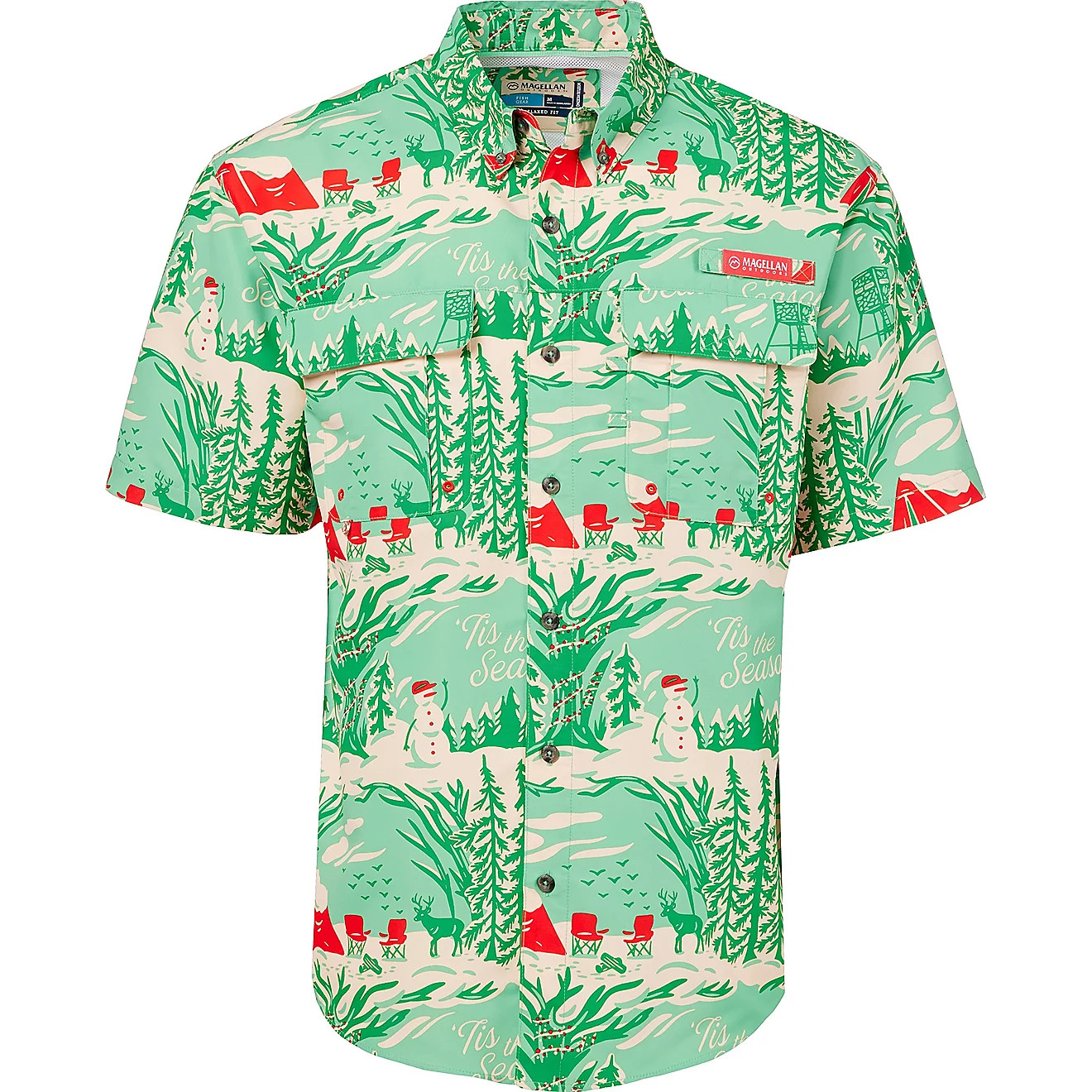 Magellan Outdoors Men's Laguna Madre Holiday Button-Down Shirt | Academy | Academy Sports + Outdoors
