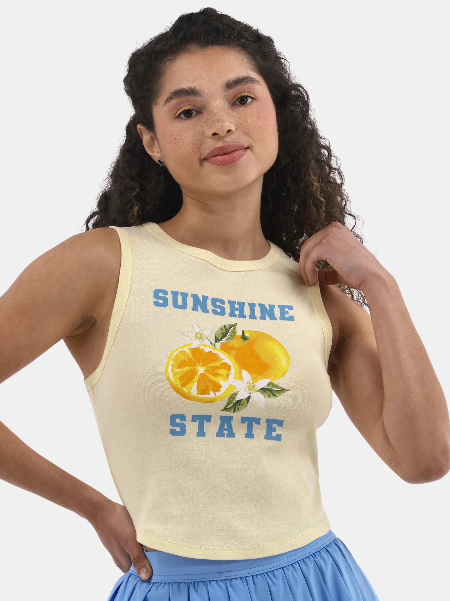 No Boundaries Cropped Graphic Cotton Tank Top, Women's | Walmart (US)