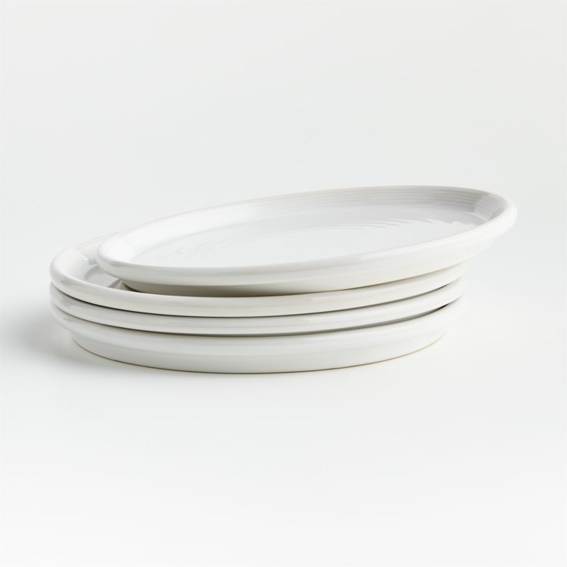 Set of 4 Farmhouse White Dinner Plate + Reviews | Crate and Barrel | Crate & Barrel