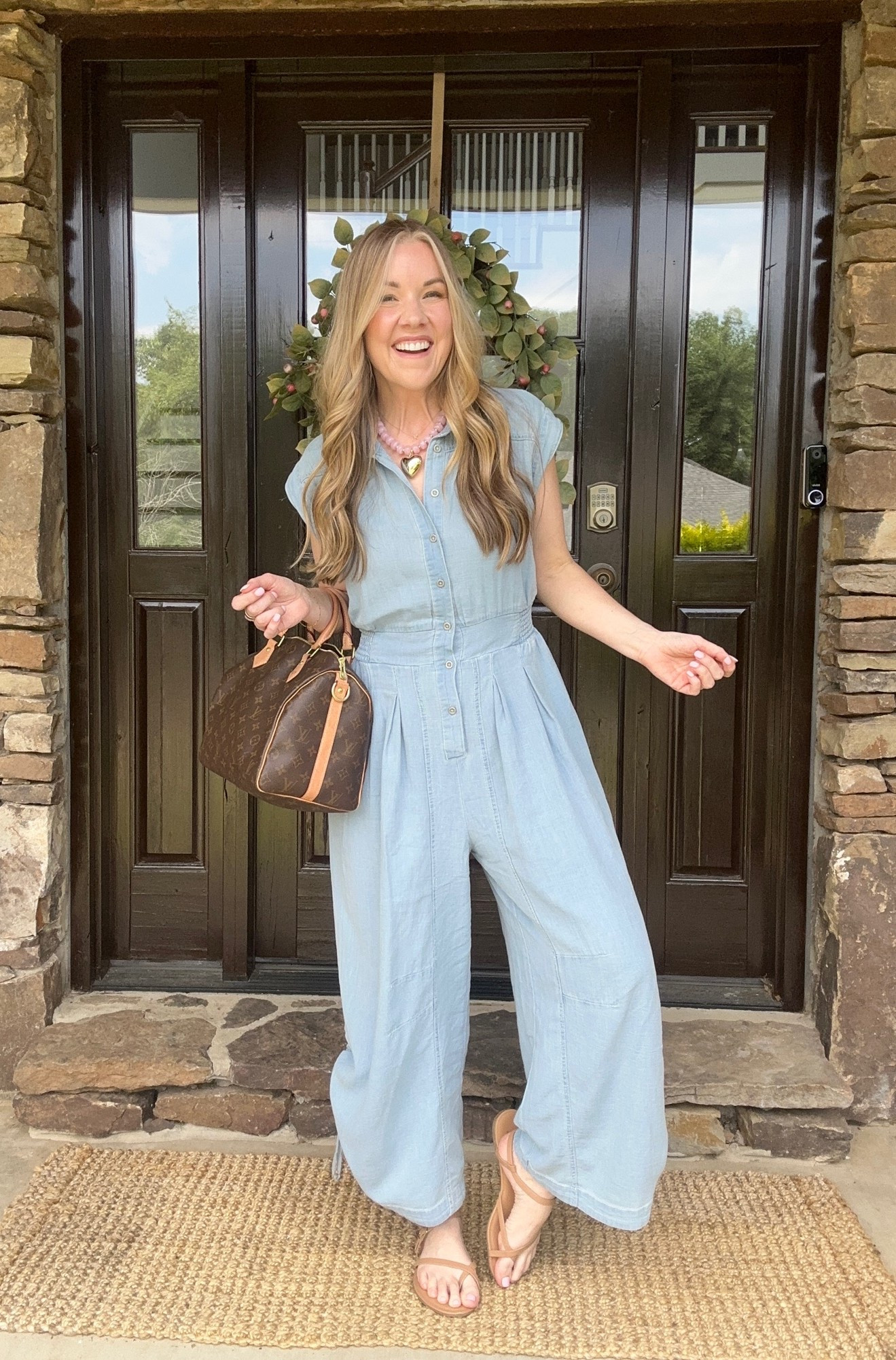 Denim jumpsuit OOTD. I rented this from Nuuly, but it’s still available on Anthropologies website!

#LTKootd