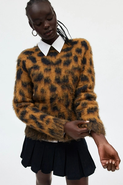 OBEY Dottie Leopard Crew Neck Sweater | Urban Outfitters (US and RoW)