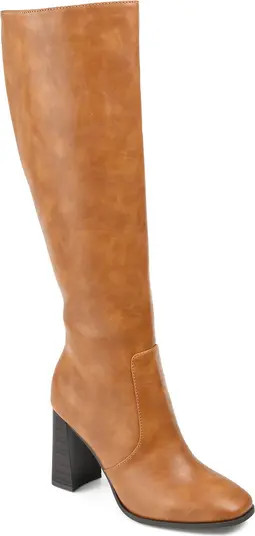 Journee Collection Karima Tall Vegan Leather Block Heel Boot - Wide Calf | Nordstromrack | Nordstrom Rack
