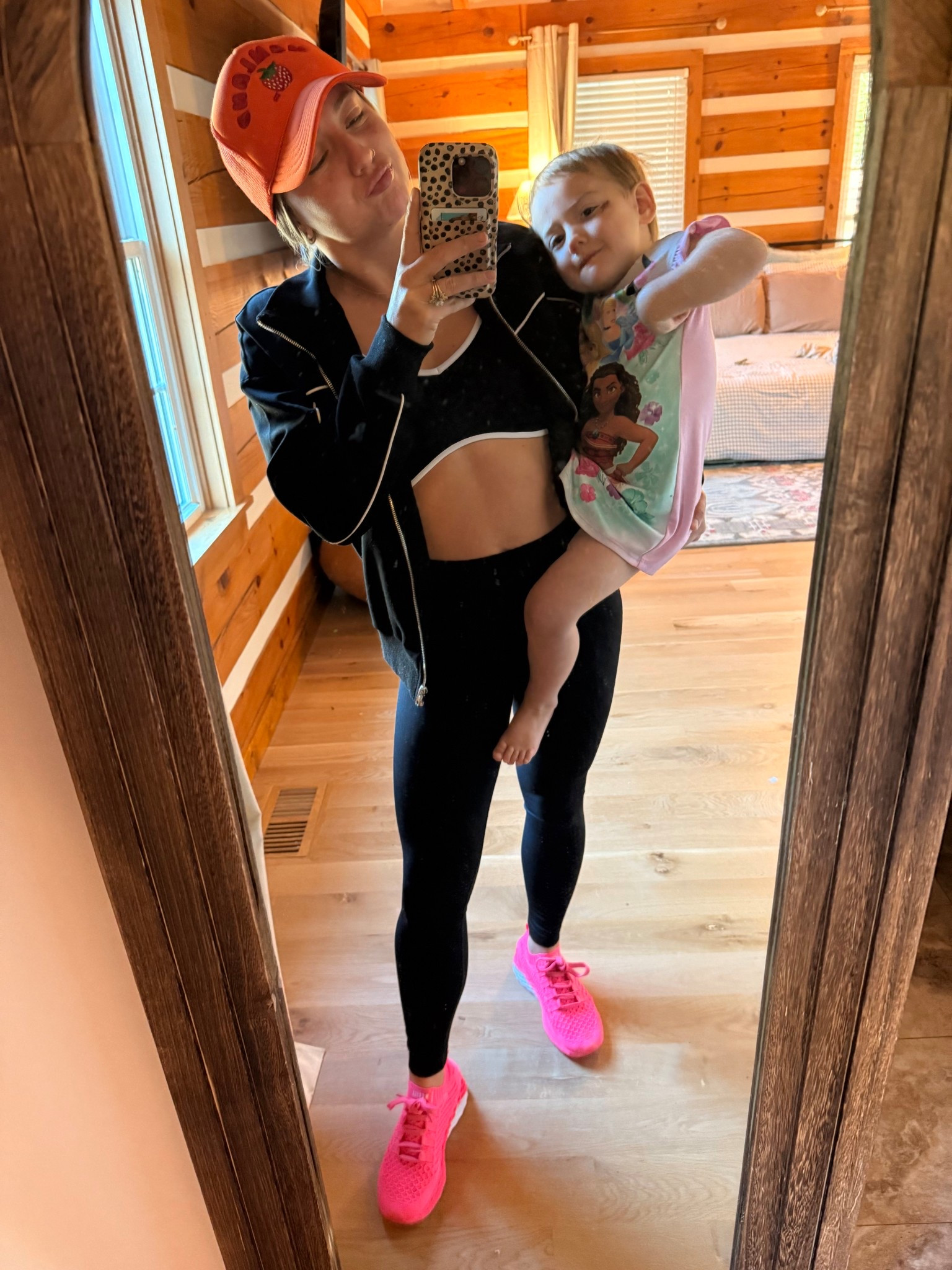 Going with the black and neon today! Comfy, flattering gym outfit! 🍊🩷🖤 

#LTKActive #LTKShoeCrush #LTKPetite