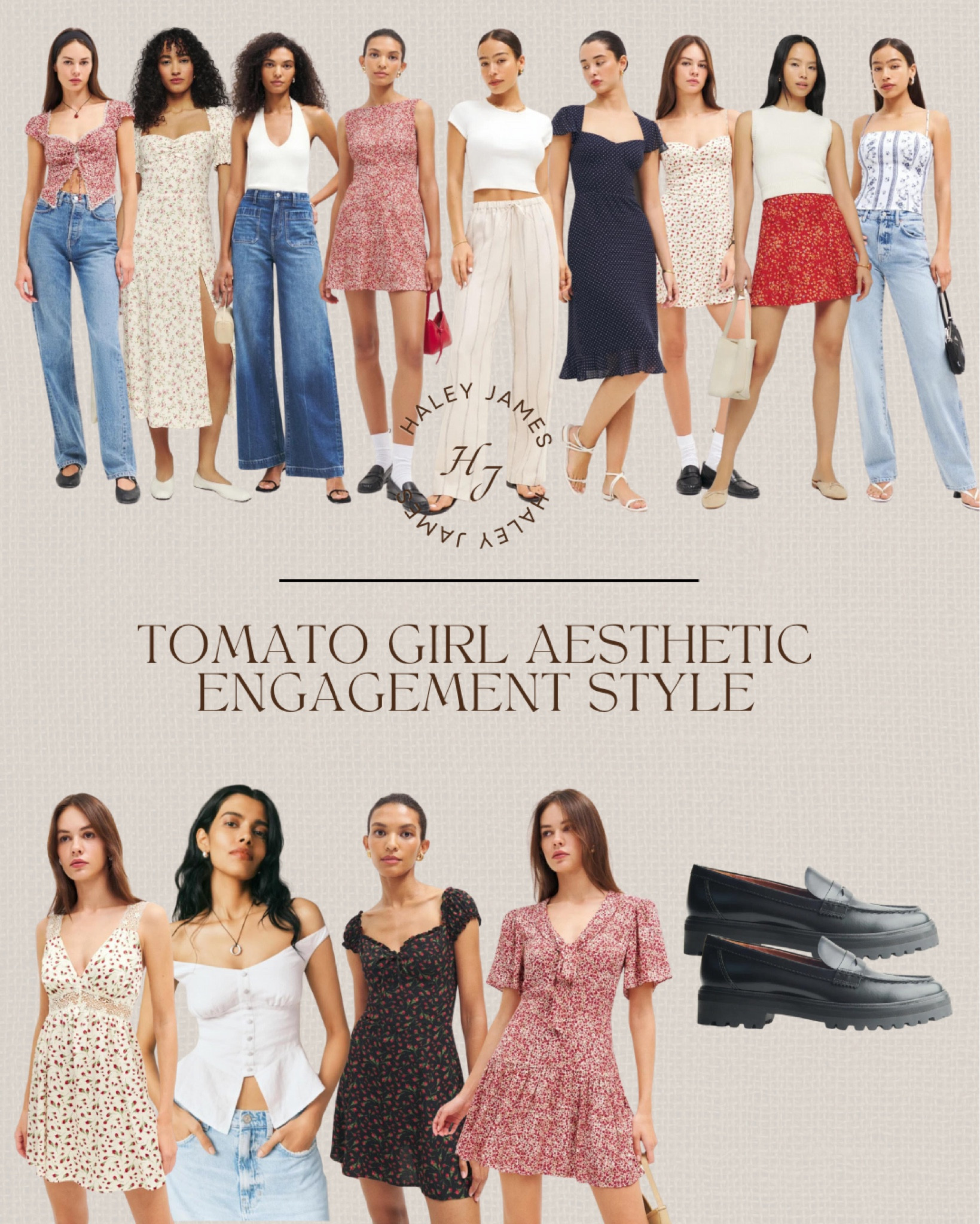 Haley James Style: Tomato Girl Engagement Style Aesthetic #summer #tomatogirl

#LTKstyletip #LTKshoecrush #LTKwedding
