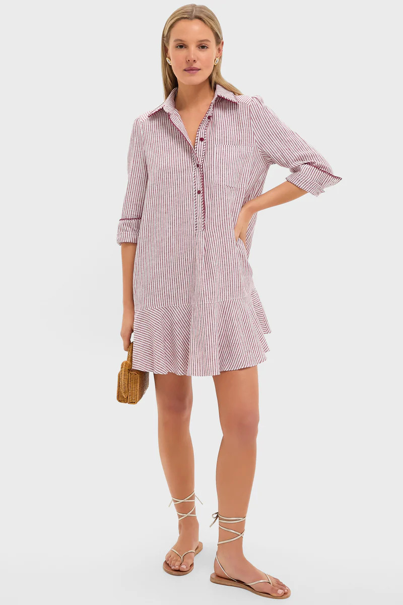 Red Stripe Linen Whipstitch Callahan Dress | Tuckernuck (US)