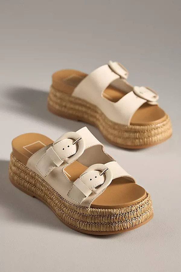 Witny Buckled Platform Slide Sandals | Anthropologie (US)