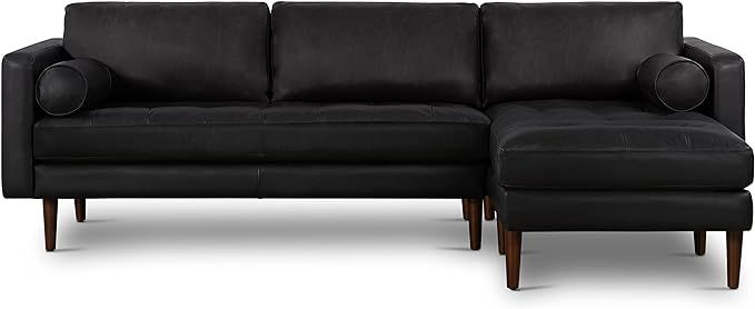 Amazon.com: POLY & BARK Napa Right-Facing Sectional Sofa in Full-Grain Semi-Aniline Italian Tann... | Amazon (US)