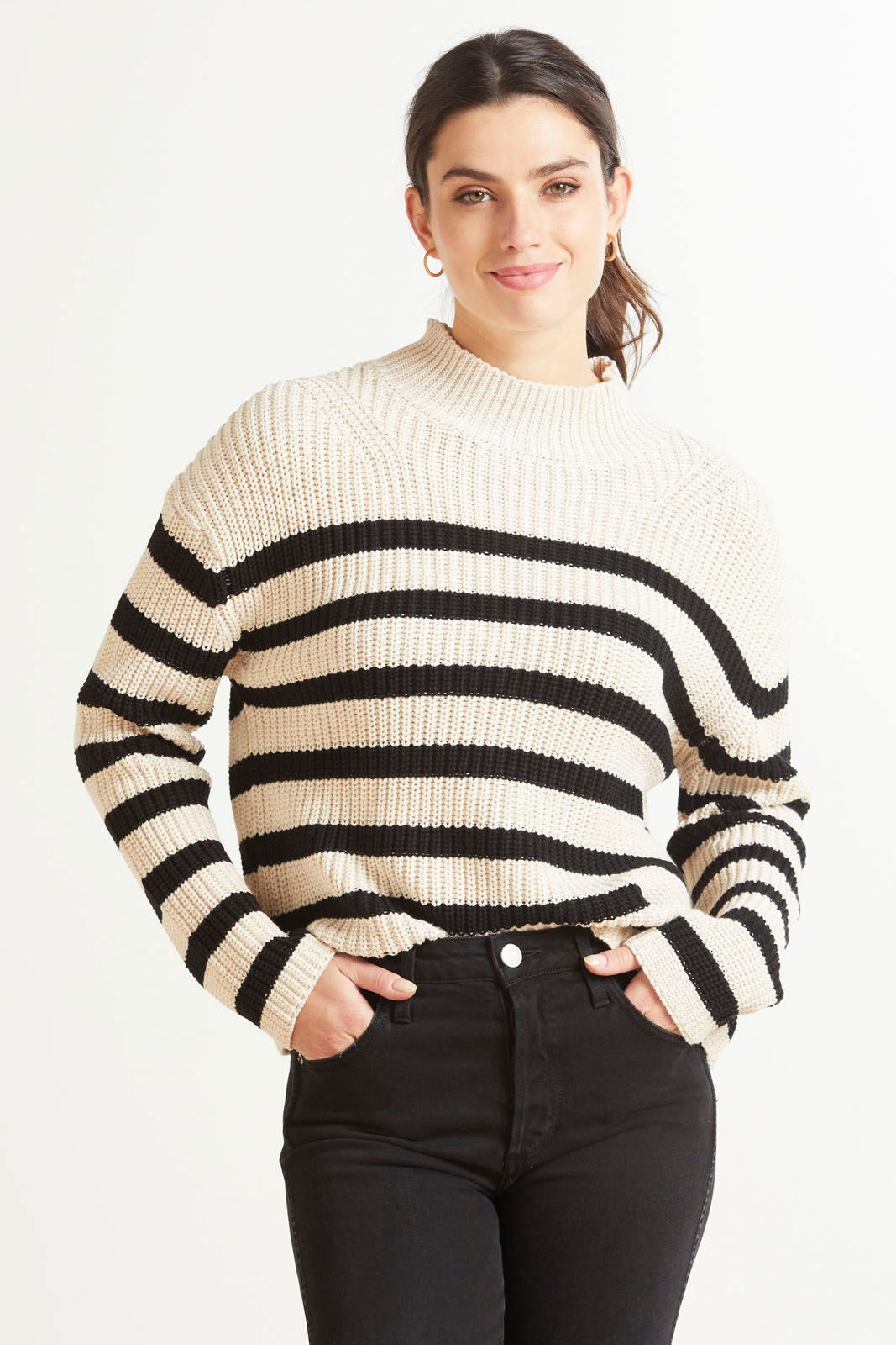 JOHN + JENN Gallagher Stripe Turtleneck | EVEREVE | Evereve