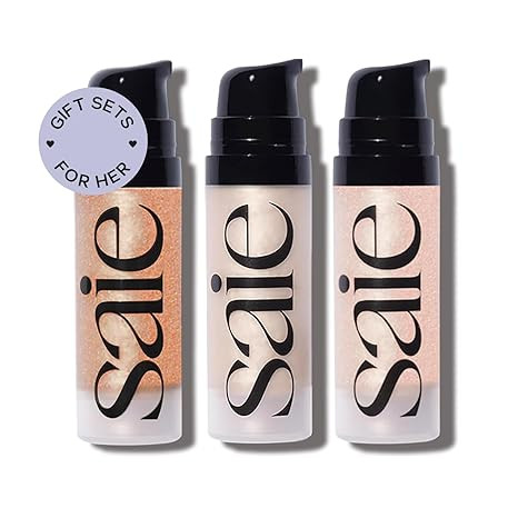 Saie Glowy Super Gel Mini Trio Holiday Gift Set- Lightweight Makeup Primer & All-Over Liquid High... | Amazon (US)