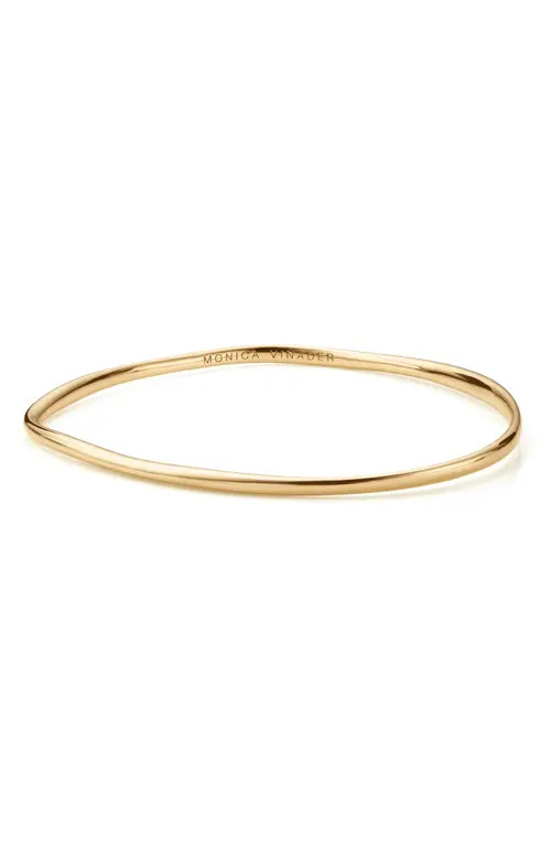 Monica Vinader Nura Reef Thin Bangle in Yellow Gold at Nordstrom, Size Medium | Nordstrom