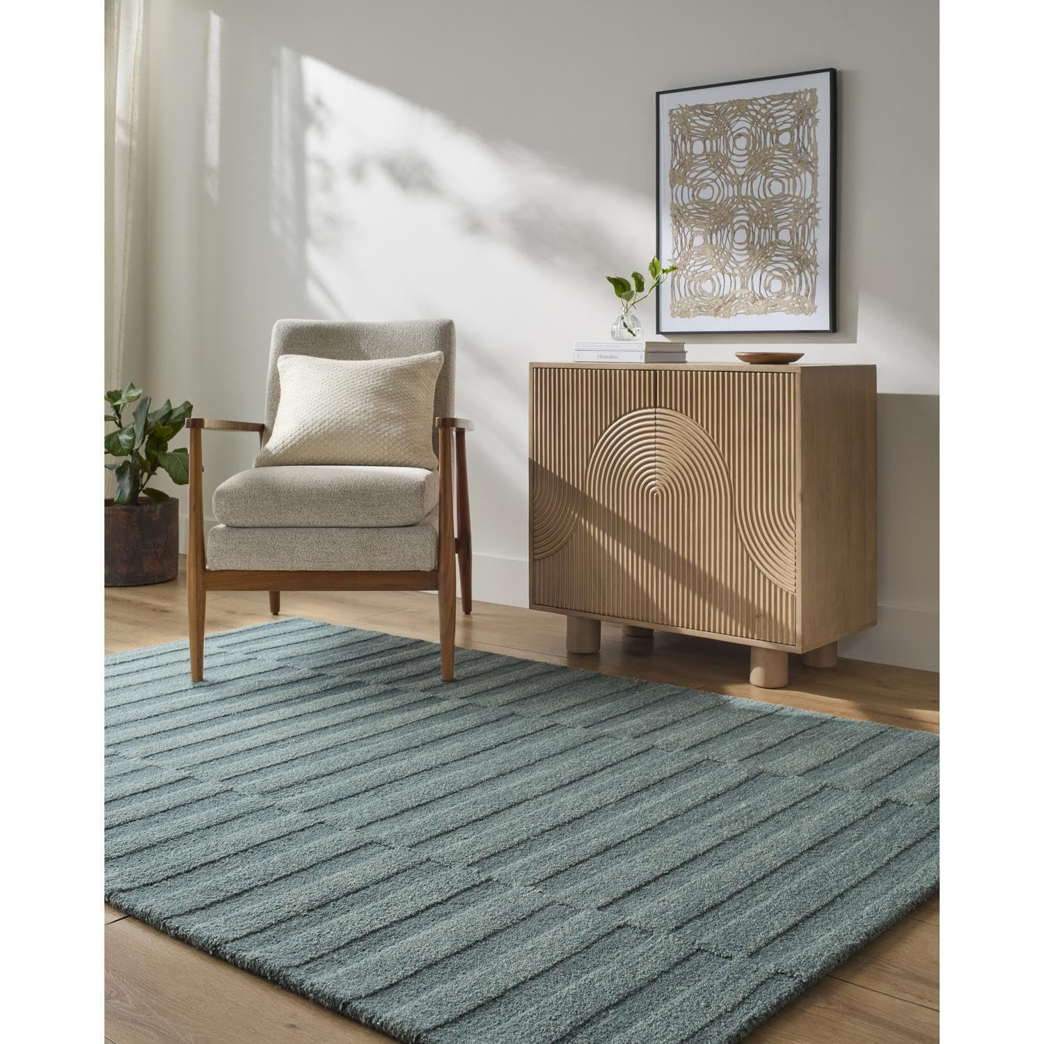 Livabliss x Our PNW Home Idaho Modern Area Rug, 2'6" x 8', Teal, (3' x 8') | Amazon (US)