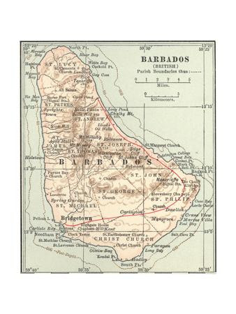 Plate 118. Inset Map of Barbados (British) | Art.com
