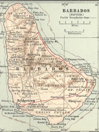 Plate 118. Inset Map of Barbados (British) | Art.com