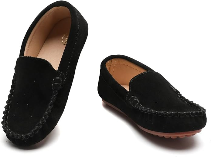 DADAWEN Toddler Little Kid Boys Girls Soft Suede Leather Slip On Flat Boat Dress Shoes Wedding Ch... | Amazon (US)