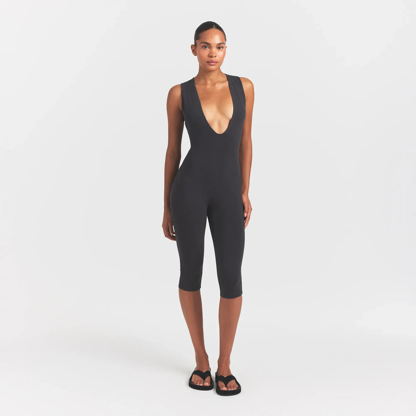 OUTDOOR DEEP PLUNGE ONESIE | WASHED ONYX | SKIMS | SKIMS (US)