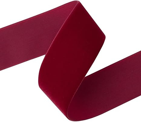 M&J Trimming Swiss Velvet Ribbon - 1 3/8" Wide Plush Single Face Woven Velvet Trim for Sewing Emb... | Amazon (US)
