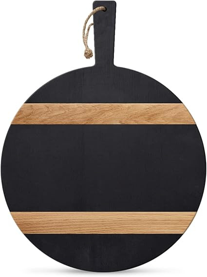 Chloe and Cotton | 16 Inch Acacia Wood Round Board with Handle | Decorative Cutting Board | Kitch... | Amazon (US)