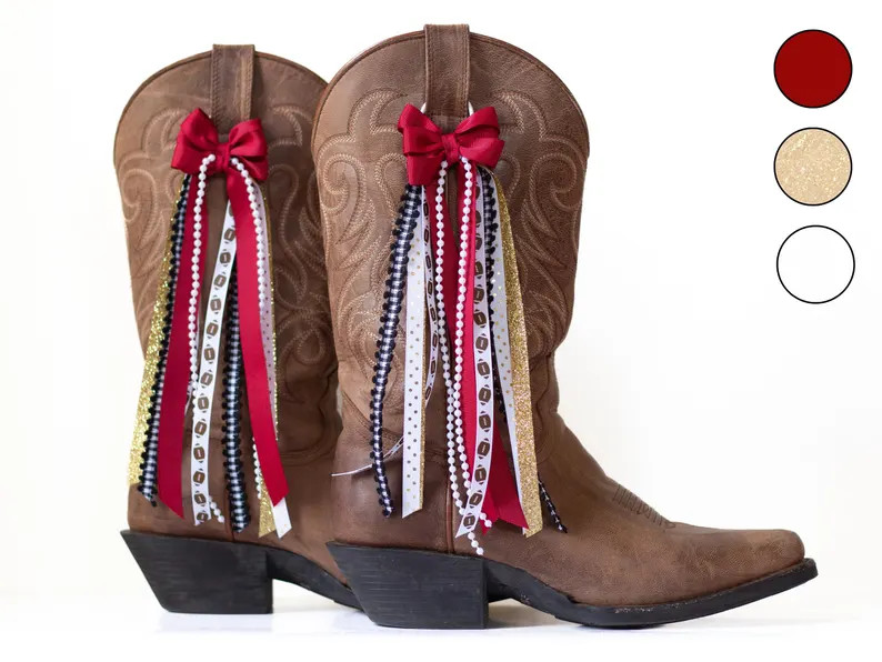 Florida College Gameday Boot Bows | Garnet, Gold, Black and White Boot Bows | Game-day Accessory ... | Etsy (US)