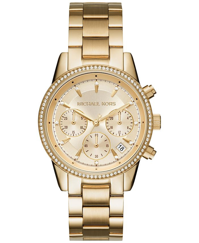 Women's Chronograph Ritz Stainless Steel Bracelet Watch 37mm MK6428/MK6357/MK6356 | Macys (US)