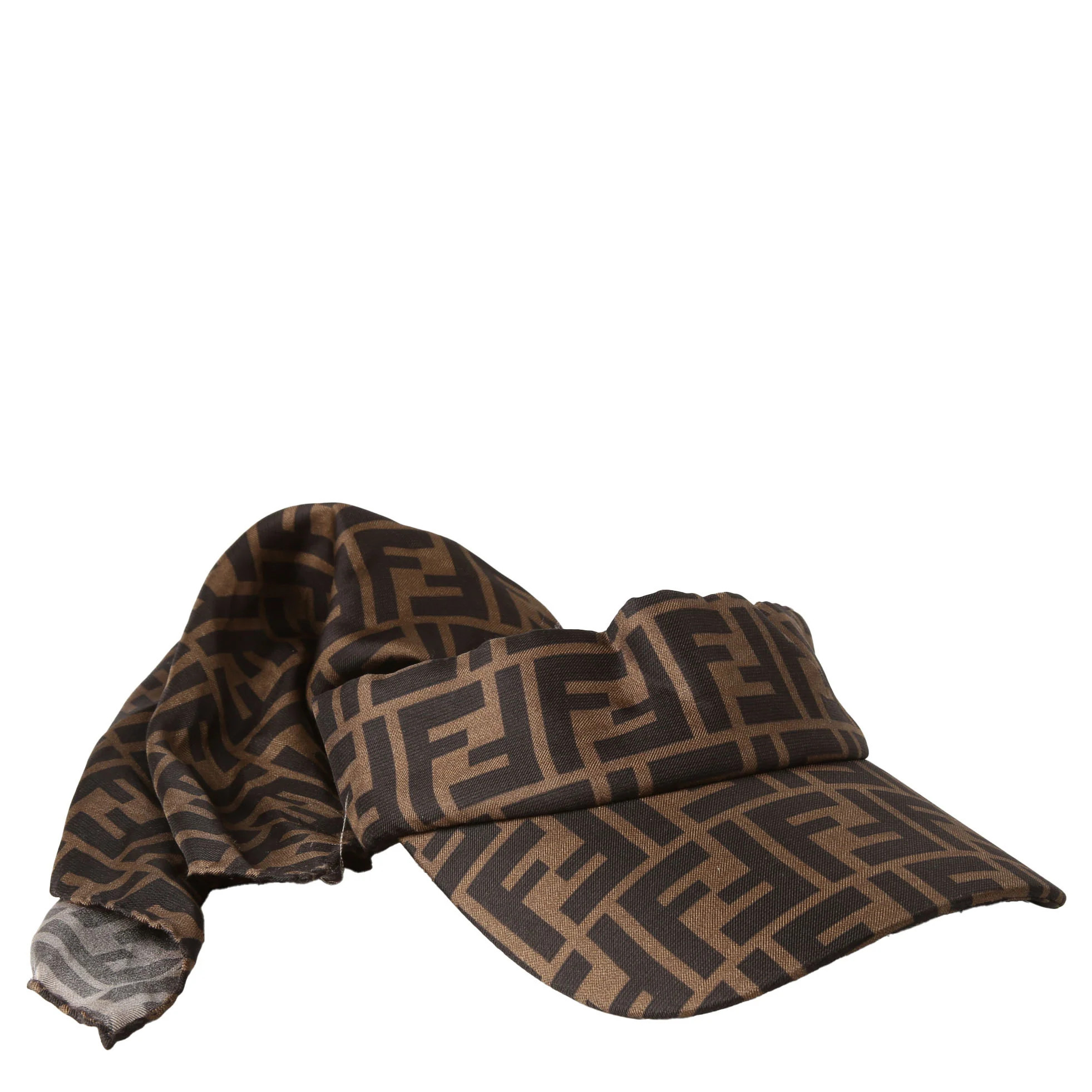 Zucca FF Visor Silk Hat Brown | Keeks Designer Handbags
