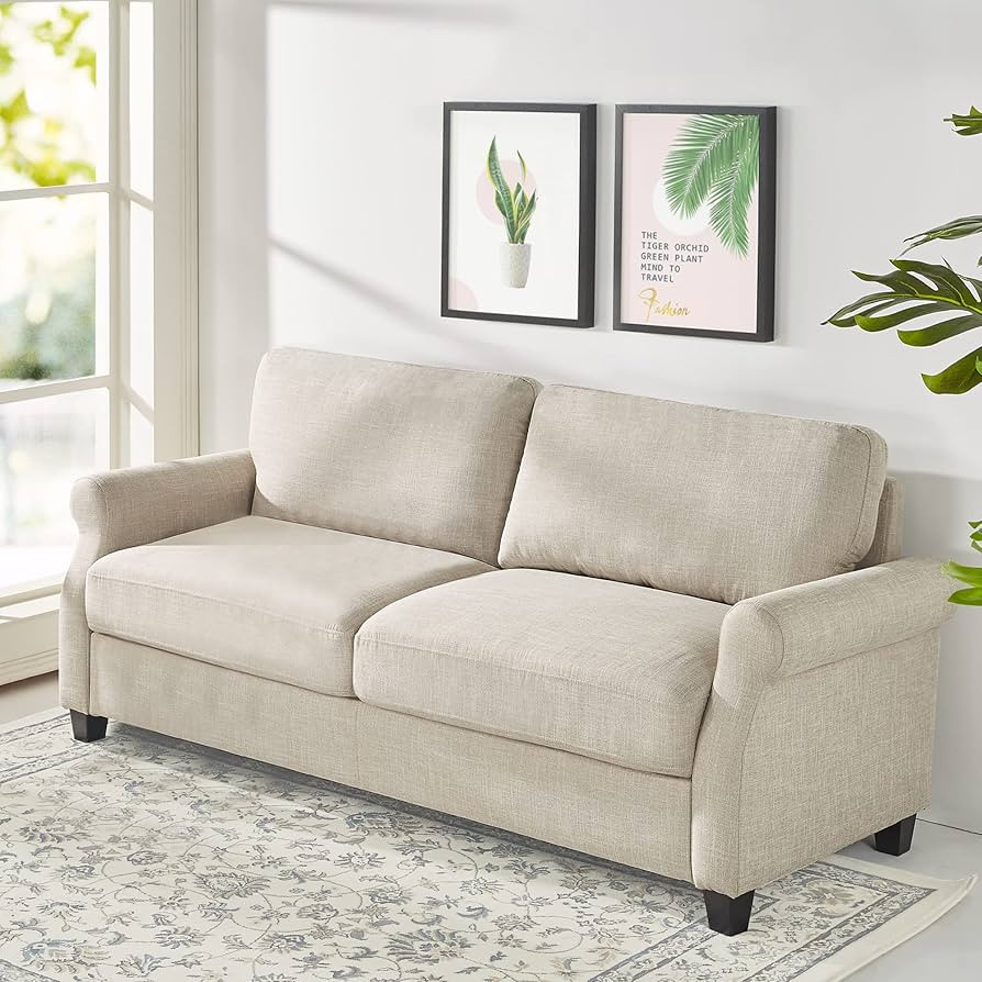 ZINUS Josh Sofa Couch / Easy, Tool-Free Assembly, Beige | Amazon (US)