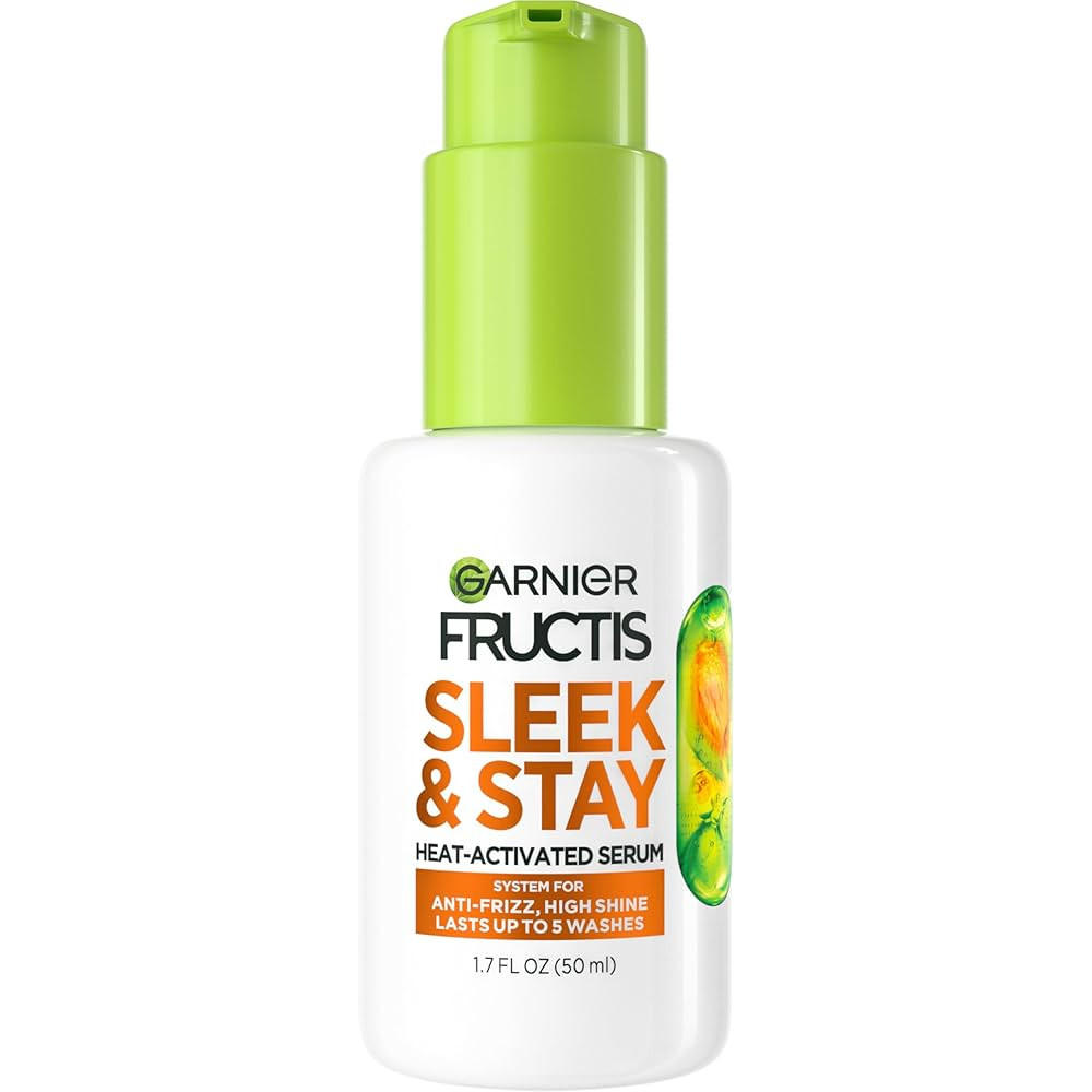 Garnier Fructis Sleek and Shine Sleek and Stay Hair Serum for Frizzy, Dry Hair, Heat Protectant F... | Amazon (US)