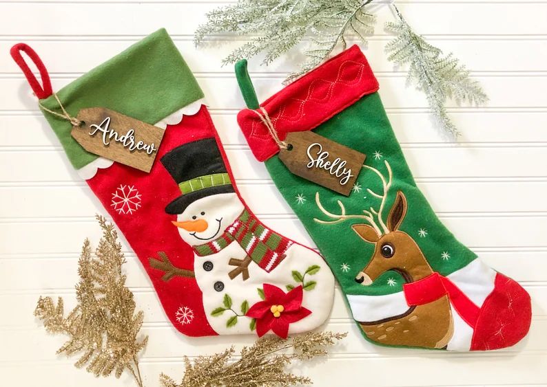 Personalized Wood Tags for Christmas Stockings, St. Nick Custom Name Tag, Family Christmas Gift T... | Etsy (US)