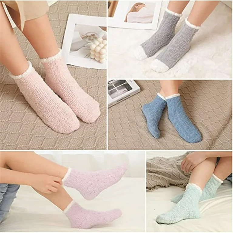 pgeraug compression socks for women sleeping fuzzy pairs socks socks soft slipper for women home ... | Walmart (US)