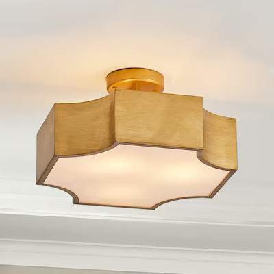 Parrot Uncle 3-Light 15-in Matte Gold Semi Flush Mount Light | Lowe's