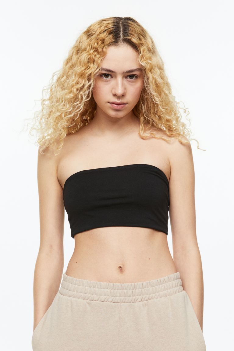 2-pack Crop Tube Tops - Black - Ladies | H&M US | H&M (US + CA)