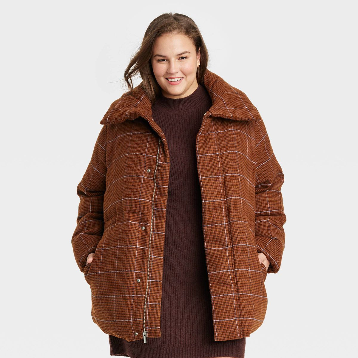 Women's Mid Length Relaxed Puffer Jacket - A New Day™ | Target