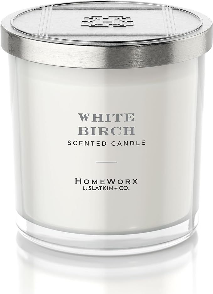 HomeWorx White Birch 3-Wick Premium Scented Candle, 14 oz., 40 Hours of Burn Time | Amazon (US)