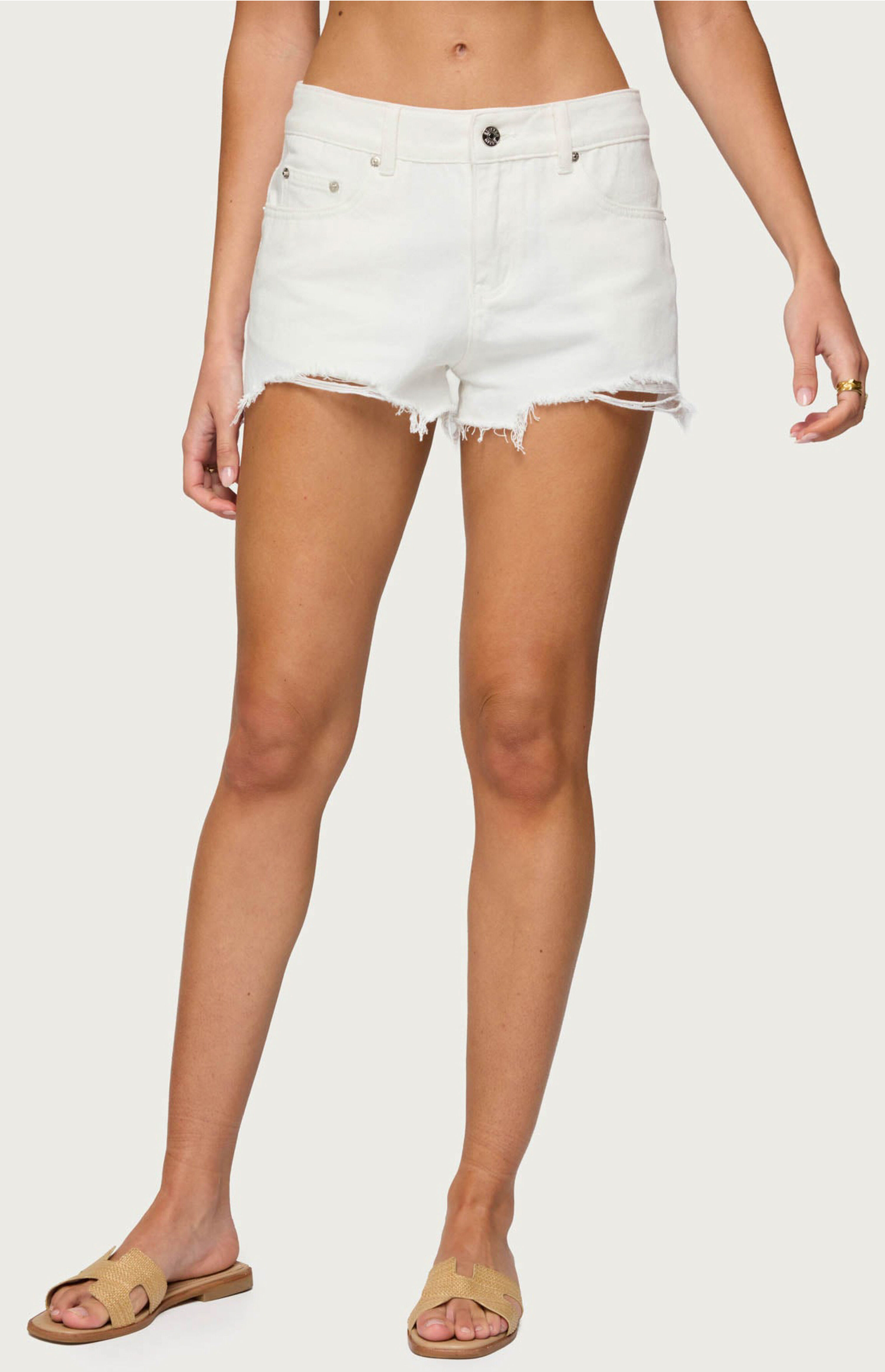 Edikted Fern Mid Rise Denim Shorts | PacSun