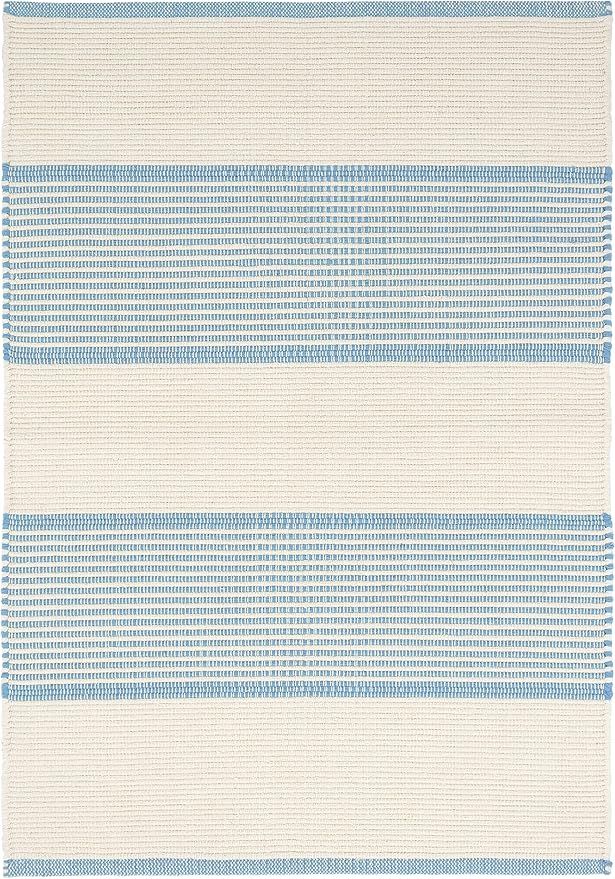 Dash and Albert La Mirada Cotton Area Rug - 9' x 12' Asiatic Blue - Striped Handwoven Accent Rug ... | Amazon (US)