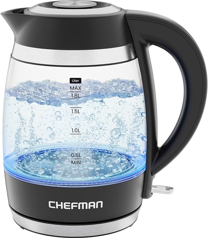 Chefman Electric Kettle, 1.8L 1500W, Hot Water Boiler, Removable Lid for Easy Cleaning, Auto Shut... | Amazon (US)